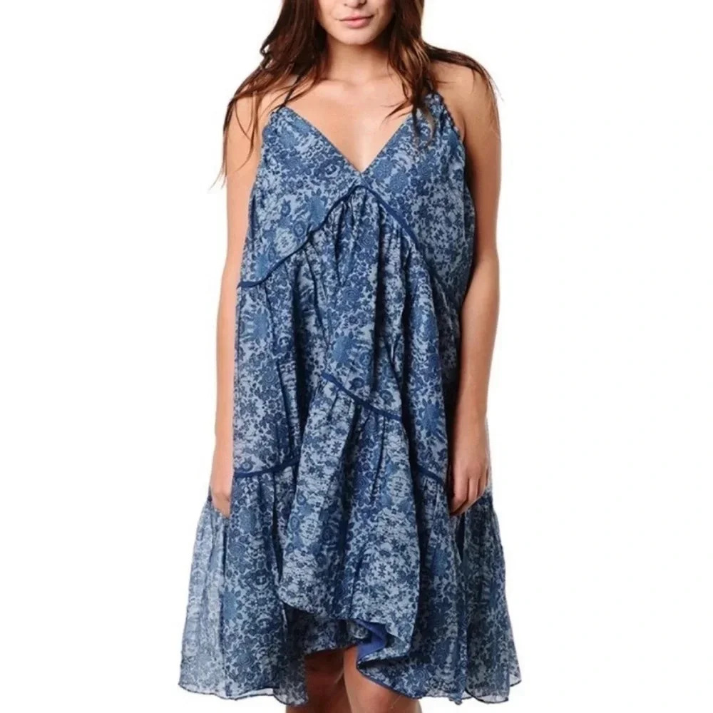 Carolina K 3 Way Dress Chicken Print Cotton /Silk Sz XS Maxi Skirt Dress - Picture 7 of 8